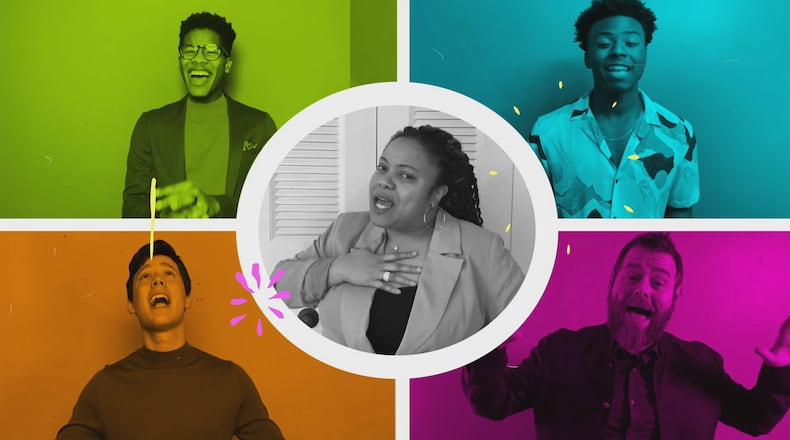 THE VOICE -- "Finale Part 1" Episode 1813A -- Pictured in this screen grab: (top row l-r) Thunderstorm Artis, CammWess; (bottom row l-r) Micah Iverson, Todd Tilghman; (center) Toneisha Harris -- (Photo by: NBC)