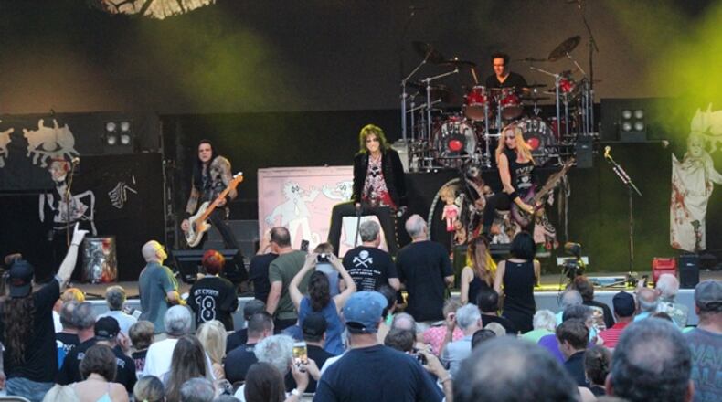 Alice Cooper and his band members thoroughly engaged and entertained at Chastain on Monday for a show also featuring Deep Purple and the Edgar Winter Band. Photo: Melissa Ruggieri/AJC