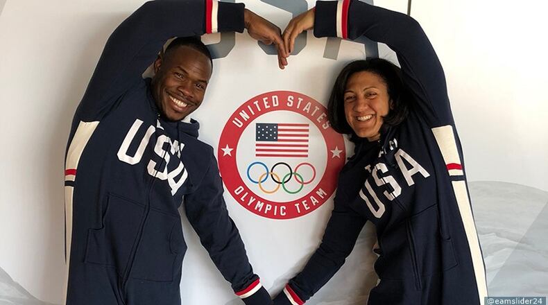 Married since 2014, Nic and Elana Meyers Taylor both are Olympic bobsledders. A Douglas County native, Meyers Taylor will be honored at a community celebration on March 12 by Douglasville and Douglas County Government. Courtesy of Team USA