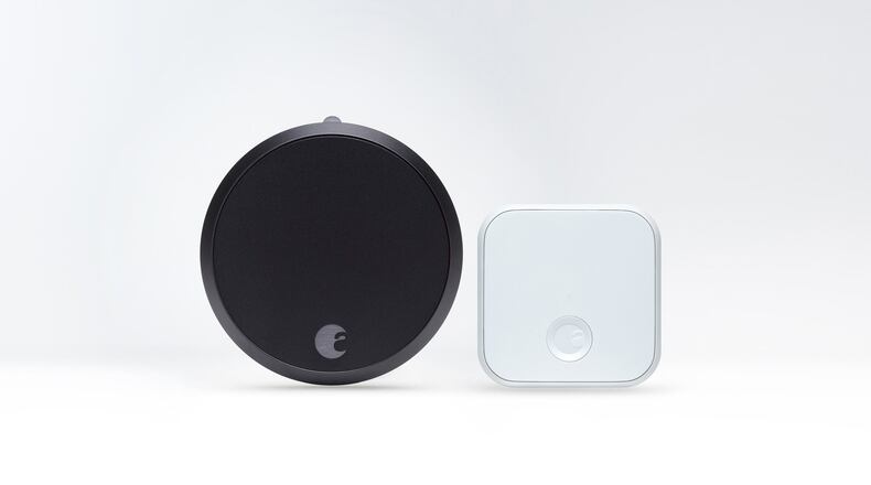 The Smart Lock Pro from August Home works with Bluetooth, Wi-Fi, HomeKit and Z-Wave Plus. Once everything connects you can monitor the front door from anywhere with a smartphone. (August Home)