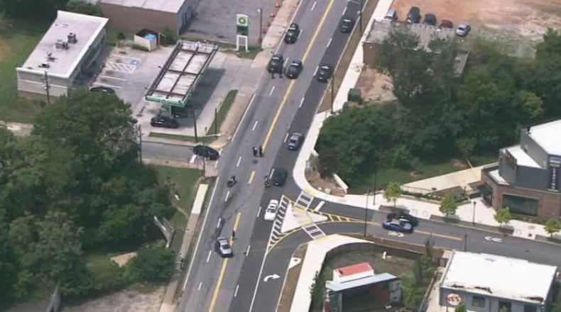 A driver allegedly fled from police and jumped off a bridge on Donald Lee Hollowell Parkway on Thursday, officials said.