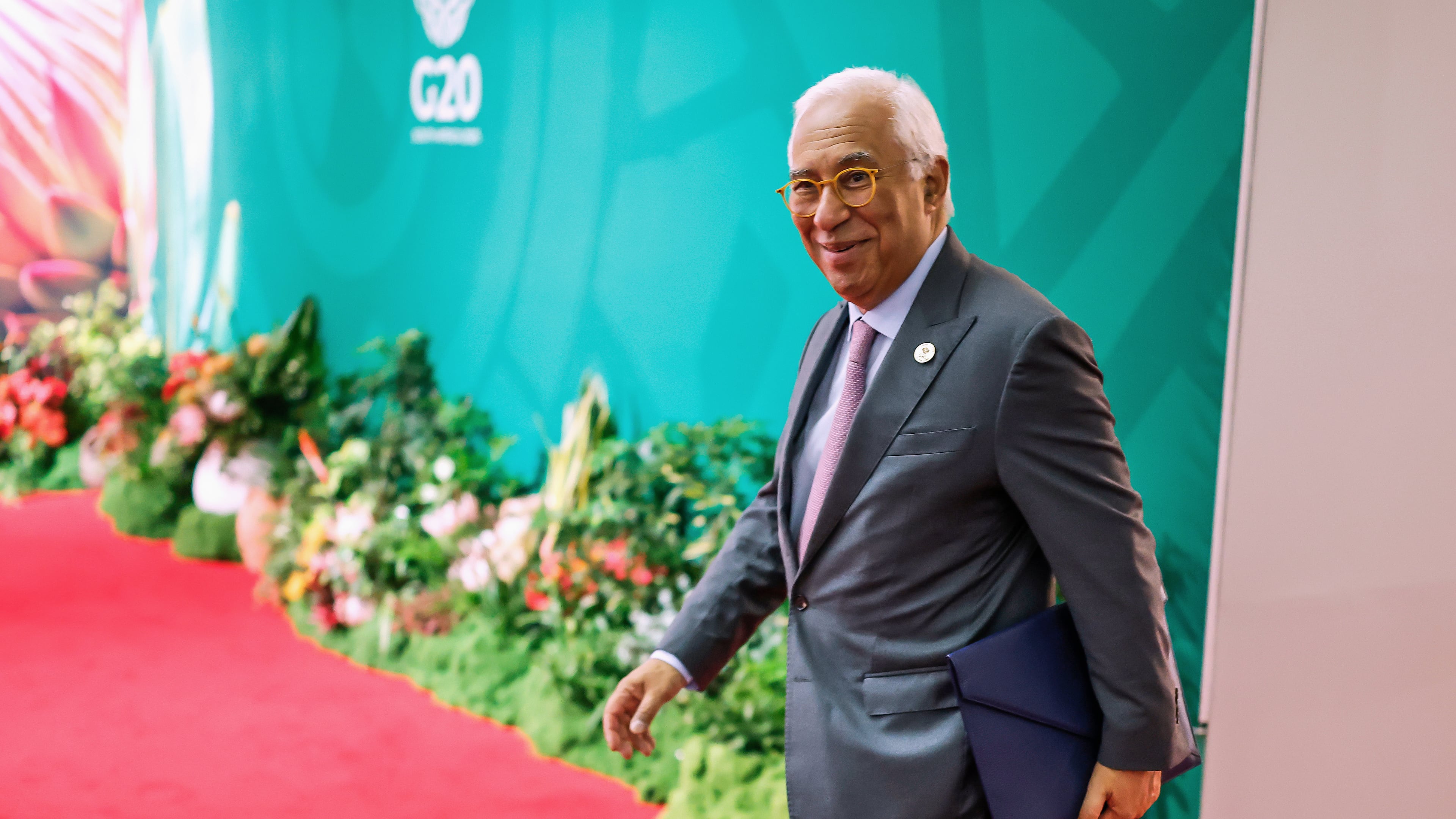 European Council President Antonio Costa arrives for the second day of the G20 Leaders' Summit, in Johannesburg, South Africa, Sunday, Nov. 23, 2025. (Marco Longari/Pool Photo via AP)