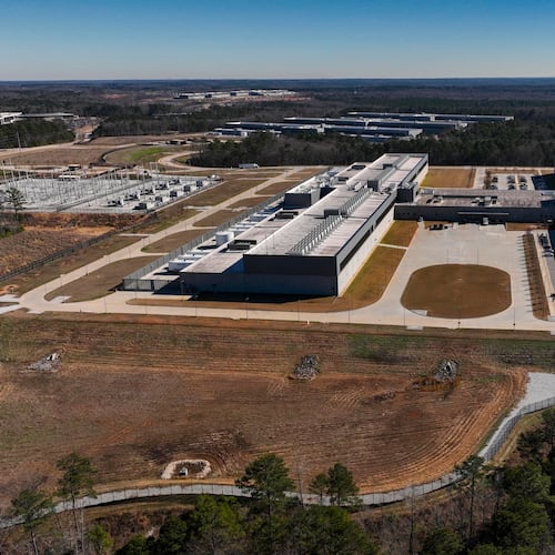 FILE - Meta's Stanton Springs Data Center is visible Jan. 13, 2026, in Newton County, Ga. (AP Photo/Mike Stewart, File)