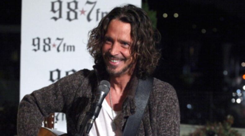 Musician Chris Cornell is pictured here during a performance at the Hollywood Tower in 2013. Fans are outraged over the publishing of photos of the scene of Cornell’s suicide in Detroit in May by TMZ and other tabloid outlets.