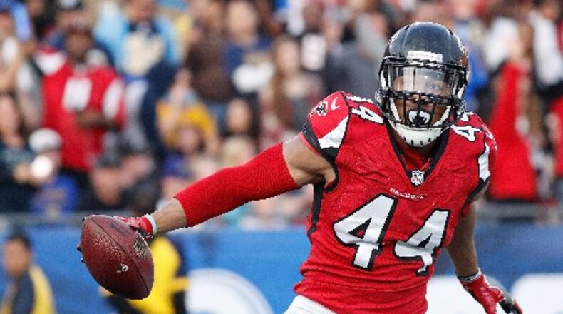 Vic Beasley is a big reason Falcons defense is improving. (Photo by Josh Lefkowitz/Getty Images)