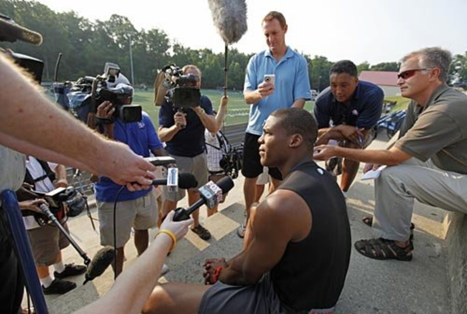 Cam Newton, Panthers teammates work out