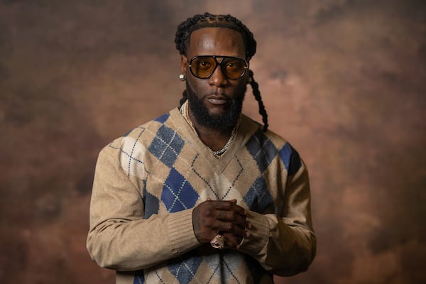 Burna Boy poses for a portrait on Thursday, May 8, 2025, in New York. (AP Photo/Gary Gerard Hamilton)