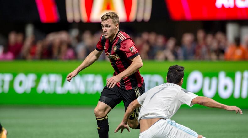 Atlanta United's Julian Gressel scored a goal in Tuesday's 3-2 loss to Minnesota United at Mercedes-Benz Stadium. (Eric Rossitch / Atlanta United)