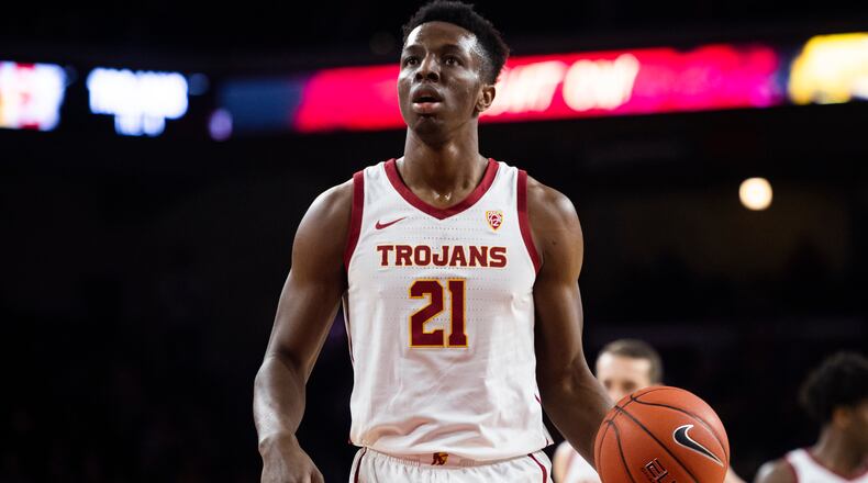 Southern California forward Onyeka Okongwu against Colorado Saturday, Feb. 1, 2020, in Los Angeles. (Kyusung Gong/AP)