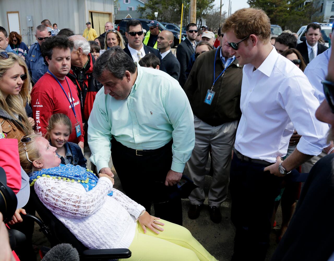 Royal visits state's storm-damaged coastline, May 14, 2013.