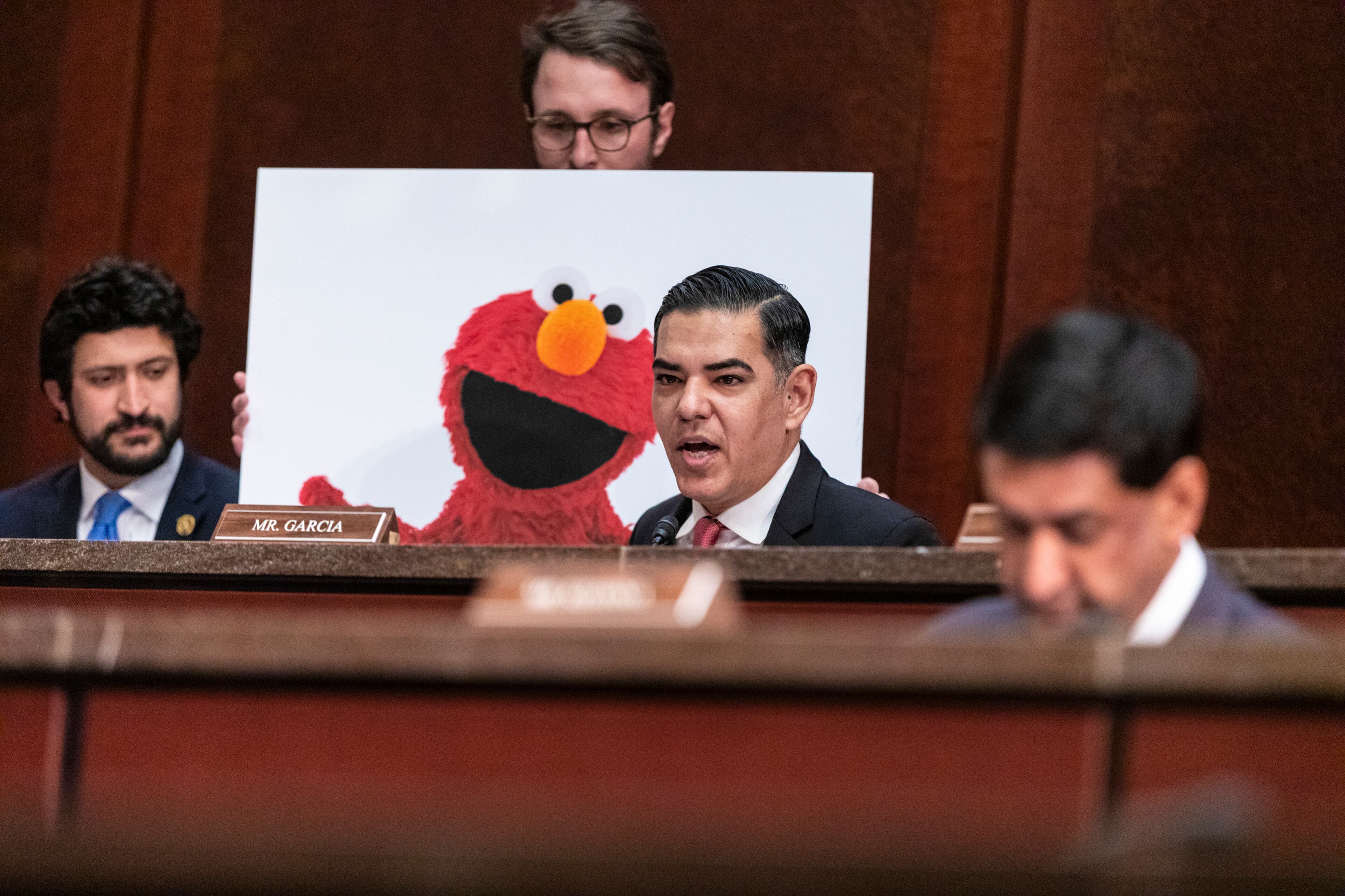 U.S. Rep. Robert Garcia, D-Calif., defended federal funding for NPR and PBS (which airs "Sesame Street") at a hearing in Washington on March 26, 2025.