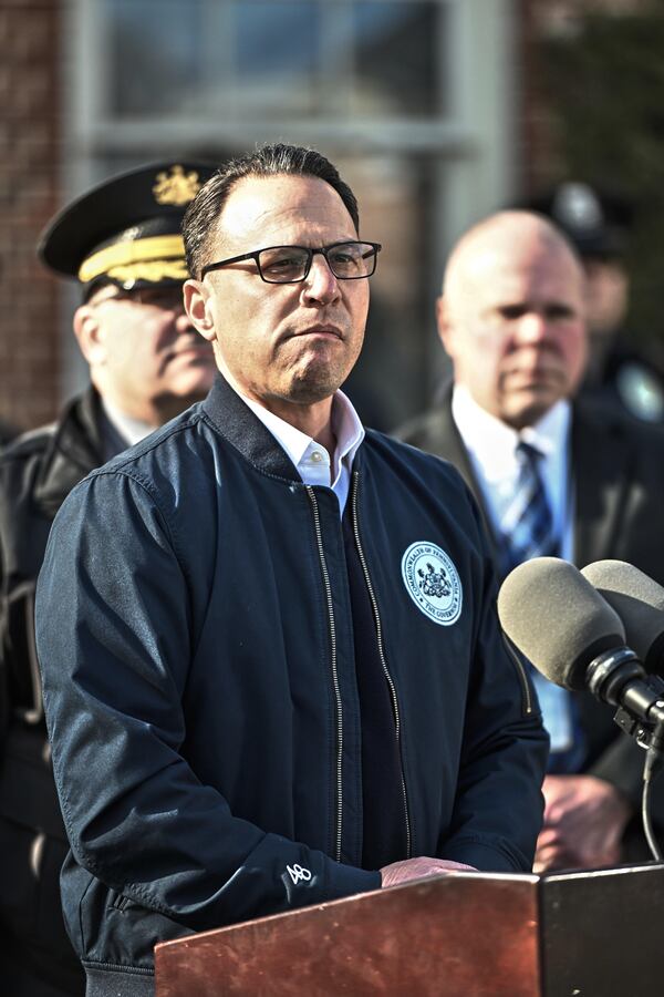 Pennsylvania Gov. Josh Shapiro pauses during a news conference at the governor's official residence discussing the alleged arson that forced him, his family and guests to flee in the middle of the night on the Jewish holiday of Passover, Sunday, Apr. 13, 2025, in Harrisburg, Pa. (AP Photo/Marc Levy)