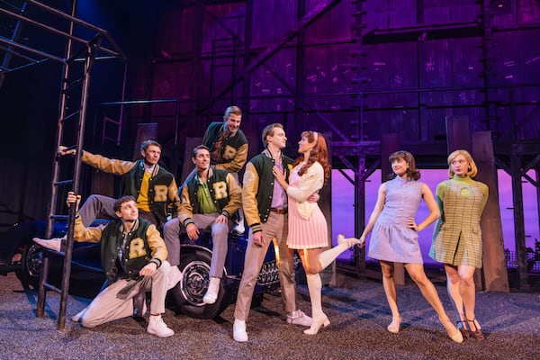 The Socials, aka the Socs, are a rival group to The Greasers in "The Outsiders: A New Musical," based on the S.E. Hinton book and Francis Ford Coppola film. The touring musical production will stop at Atlanta's Fox Theatre Nov. 25-30. Picture from 'The Outsiders' North American Tour. (Courtesy of Matthew Murphy)