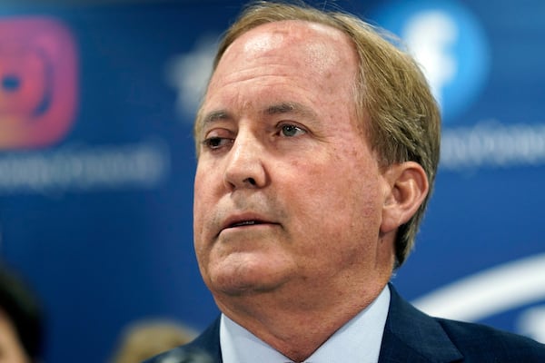 FILE - Texas Attorney General Ken Paxton makes a statement at his office, May 26, 2023, in Austin, Texas. (AP Photo/Eric Gay, File)