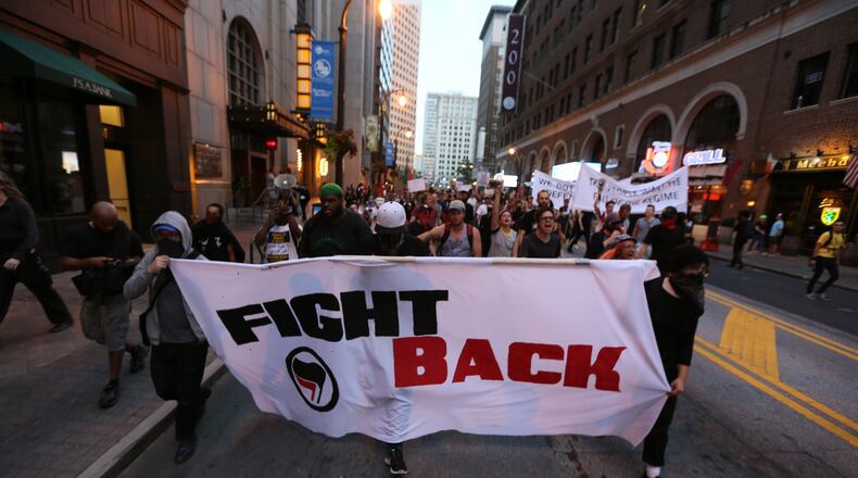 Anti-fascist activists are a regular feature among the protest movement that has grown to counter the alt-right. Their more-militant approach, including their willingness to physically confront white nationalist protesters, is the cause of some tension. MIGUEL MARTINEZ / MUNDO HISPANICO