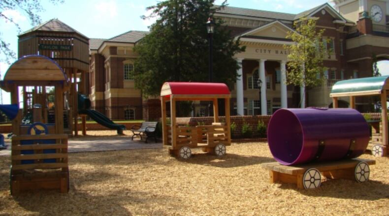 The Taylor Park wooden ‘Train Water Tower’ climbing structure will be replaced soon. Courtesy City of Duluth