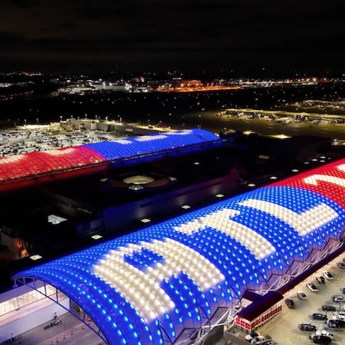 Hartsfield-Jackson ATL 100 year celebration canopy
