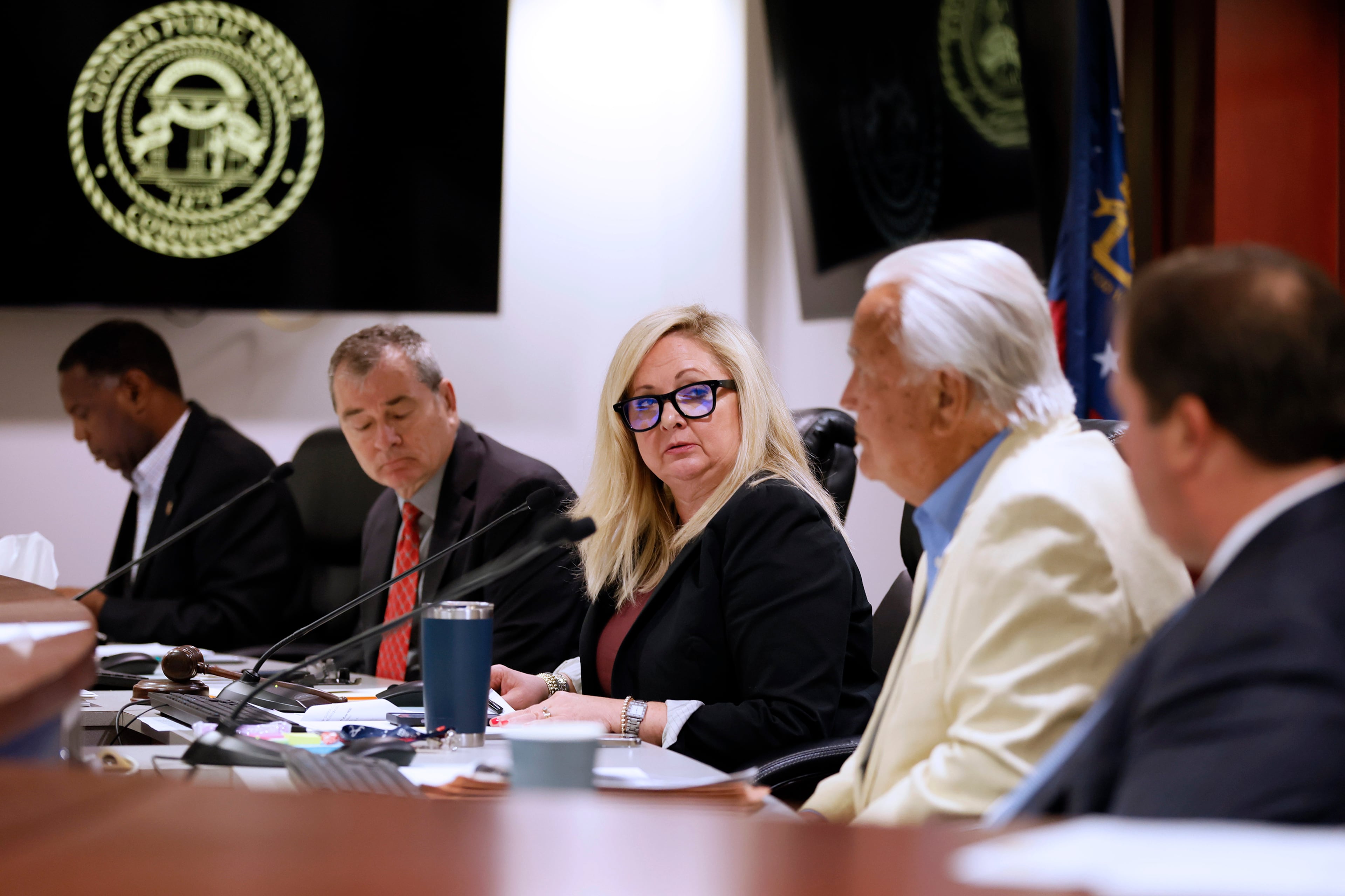 All five members of the Georgia Public Service Commission are Republicans. (Miguel Martinez/AJC)