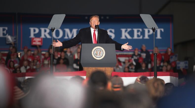 President Donald Trump speaks to supporters during a rally at the Southern Illinois Airport on Oct. 27 in Murphysboro, Ill. (Photo by Scott Olson/Getty Images)
