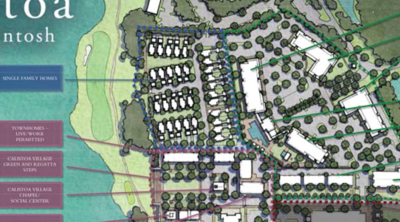 Although City Council members praised its design, the proposed Calistoa development was considered incompatible with Peachtree City’s industrial park. Courtesy Peachtree City
