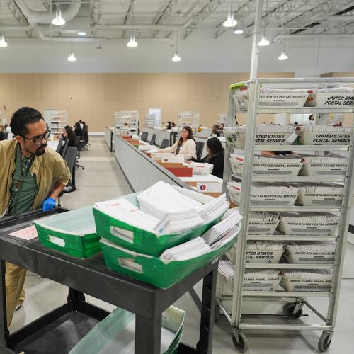 FILE - Ballots are sorted the day after California's primary election at the LA County Ballot Processing Center, June 3, 2026, in City of Industry, Calif. (AP Photo/Jae C. Hong, File)