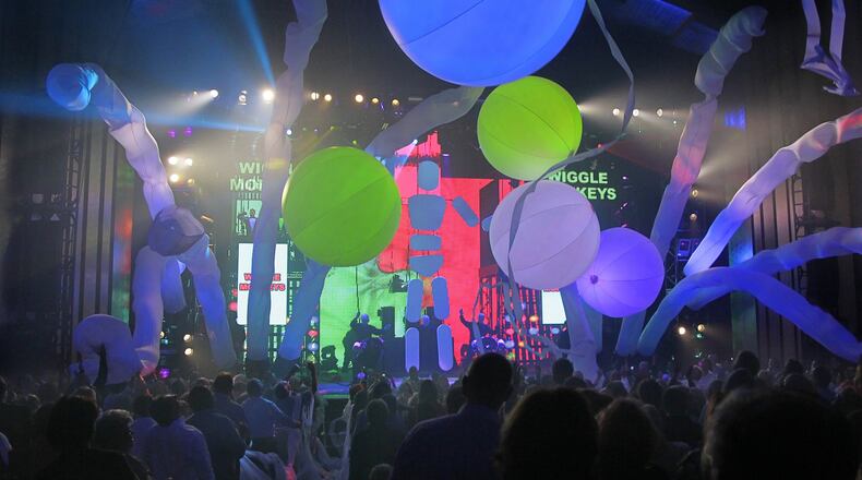 Members of the Blue Man Group, which performs this month at the Fox Theatre, do not speak when they are in costume, but will agree to “sign” autographs with a fingerprint of blue paint. CONTRIBUTED BY: Paul Kolnik