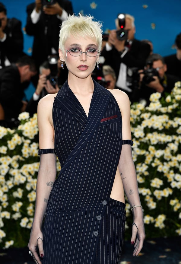 Emma Chamberlain attends The Metropolitan Museum of Art's Costume Institute benefit gala celebrating the opening of the "Superfine: Tailoring Black Style" exhibition on Monday, May 5, 2025, in New York. (Photo by Evan Agostini/Invision/AP)