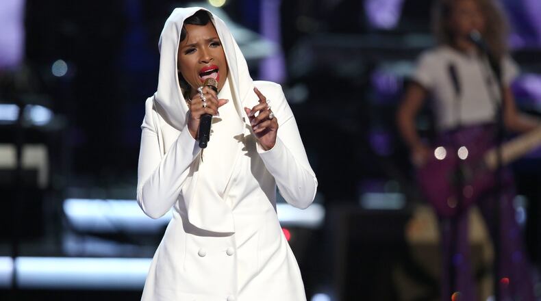 Jennifer Hudson performs Purple Rain during a tribute to Prince at the BET Awards at the Microsoft Theater on Sunday, June 26, 2016, in Los Angeles. (Photo by Matt Sayles/Invision/AP)