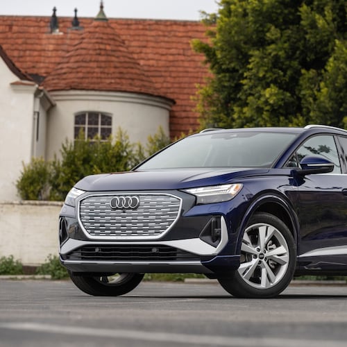 This photo provided by Audi shows the 2025 Q4 E-tron. The Q4 E-tron is an easy EV to drive and live with. It also features a great-looking interior equipped with numerous Audi's latest technology features. (Courtesy of Audi AG via AP)