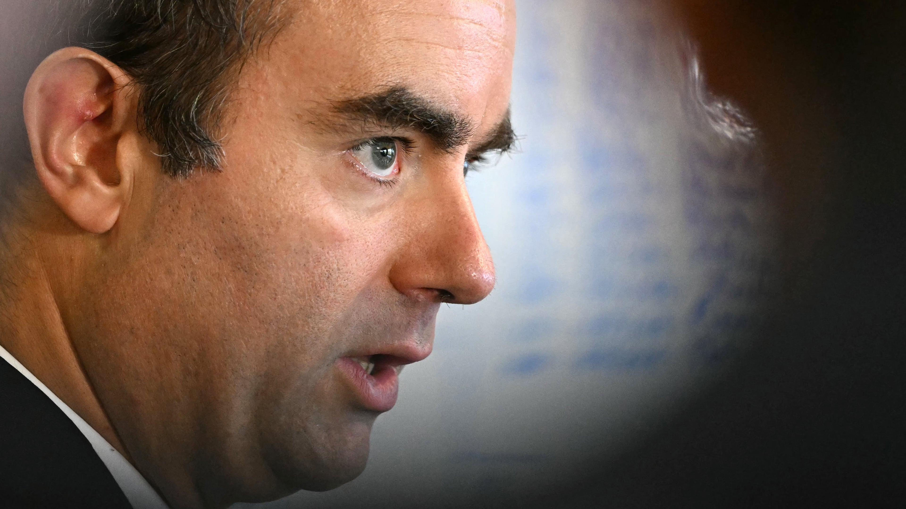 Reappointed French Prime Minister Sebastien Lecornu looks on as he visits a police station in L'Hay-les-Roses, outside Paris, Saturday, Oct. 11, 2025. (Martin Lelievre, Pool Photo via AP)
