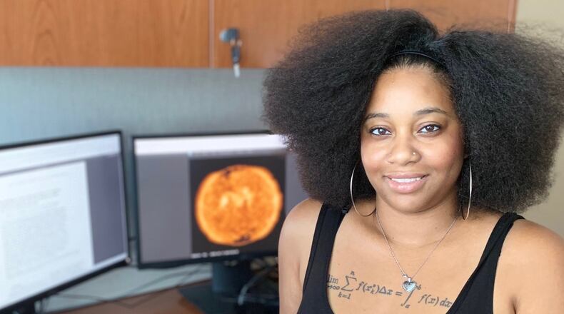 India Jackson is getting her doctorate in physics at Georgia State University.