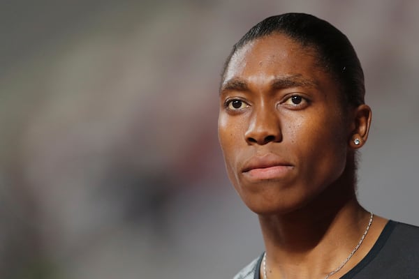 FILE - South Africa's Caster Semenya is shown at the Diamond League athletics event in Doha, Qatar, May 3, 2019. (AP Photo/Kamran Jebreili, File)