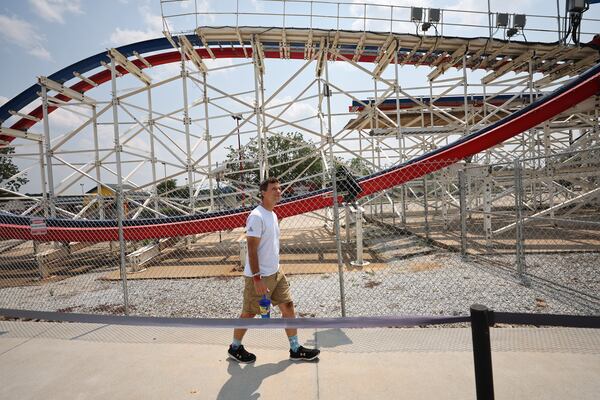 Super-rider James Fordham Fordham jokes he might move to wherever ArieForce One lands. The Fayetteville amusement park is closing for good on Sunday. (Arvin Temkar/AJC)