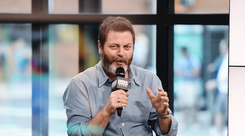 NEW YORK, NY - JUNE 28: Actor Nick Offerman discusses "Look & See" at Build Studio on June 28, 2017 in New York City. (Photo by Nicholas Hunt/Getty Images)