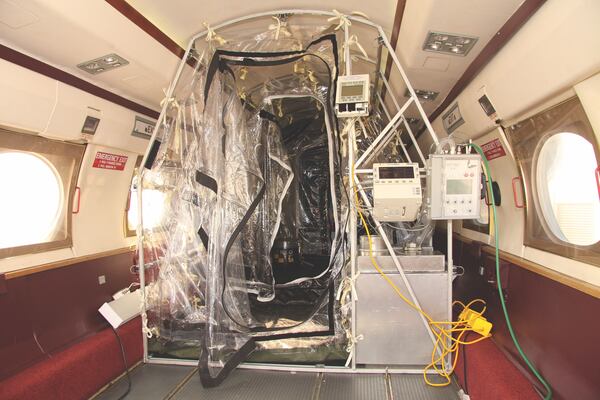 Phoenix Air's Aeromedical Biological Containment System was used to prevent Ebola patients from spreading the disease while in transit. (Courtesy of Phoenix Air)