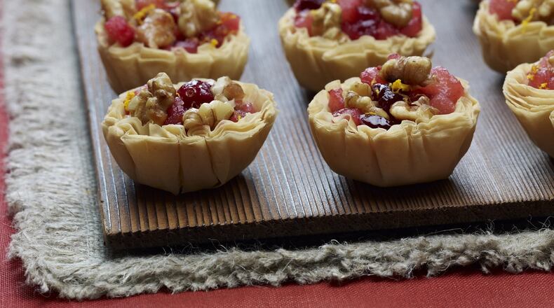 The prep time for Saturday’s Cranberry Pear Tartlets is only about 10 minutes. CONTRIBUTED BY California Walnut Commission