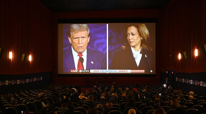 Ad spending in Georgia by Republican presidential nominee Donald Trump and his supporters continues to trail that by the Democratic presidential nominee, Kamala Harris, and groups backing her. (Hyosub Shin / AJC)
