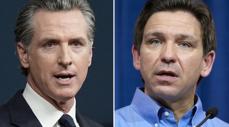 California's Democratic governor, Gavin Newsom, will debate Republican Florida Gov. Ron DeSantis on Thursday in an Alpharetta studio with Fox News' Sean Hannity serving as the moderator.