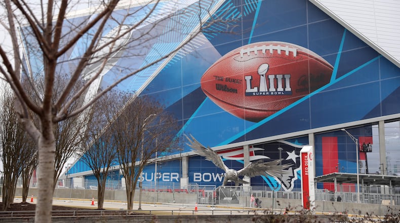 A view of Mercedes-Benz Stadium in Atlanta.