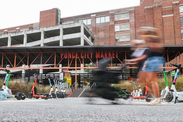 People walk on the Beltline outside of Ponce City Market in Atlanta. The Beltline's TAD is set to expire in 2030. (Abbey Cutrer/AJC) 