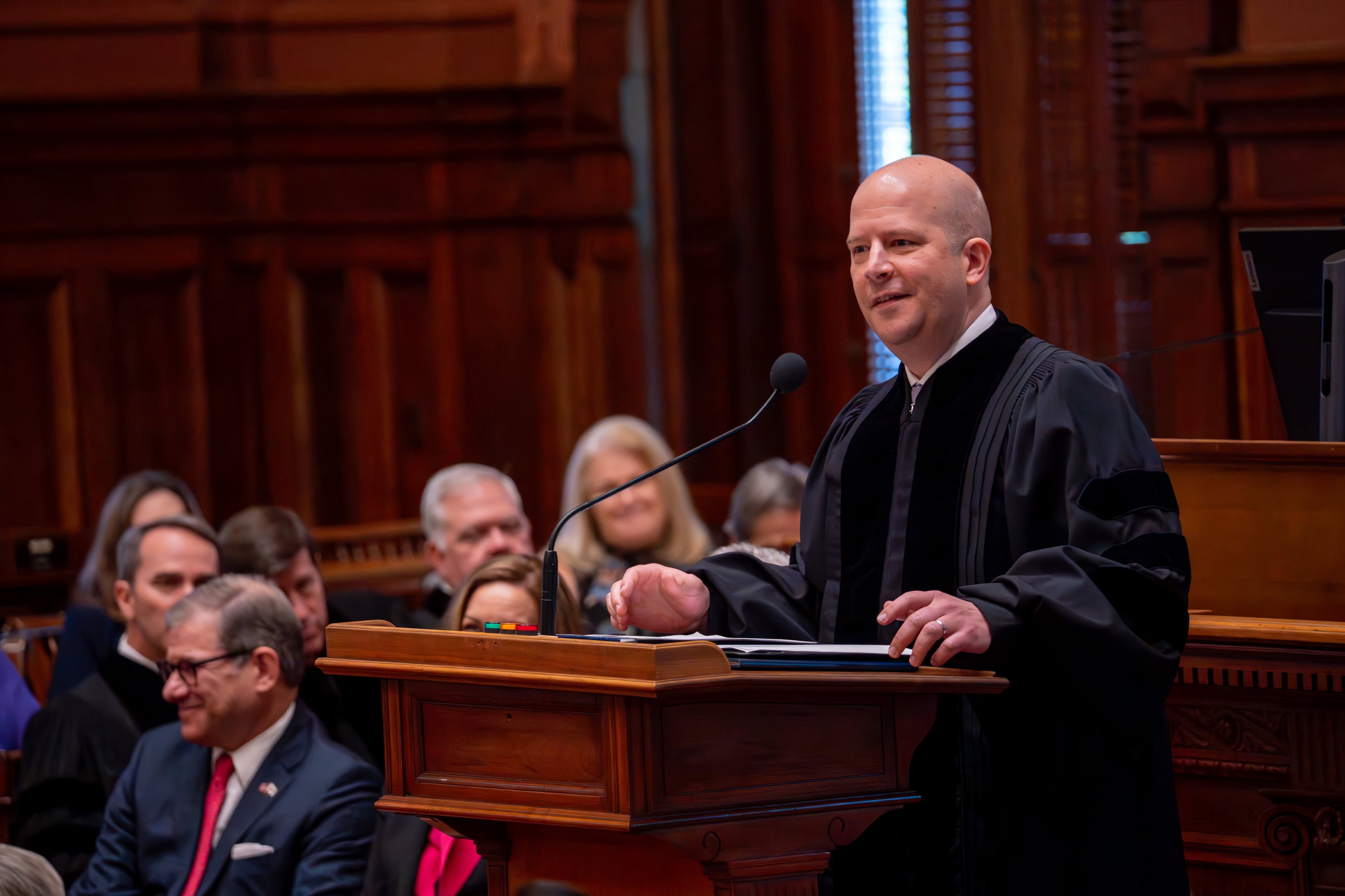 Georgia Supreme Court Chief Justice Nels S. D. Peterson was appointed to the court in 2016, then elected to six-year terms in 2018 and 2024.