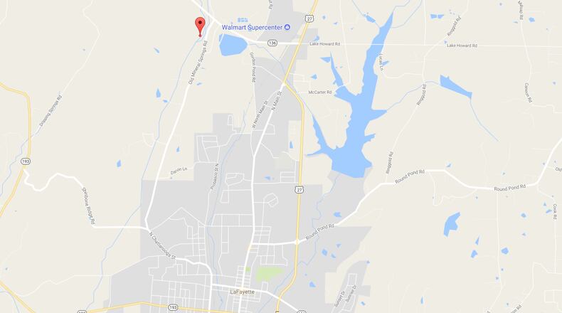 According to coordinates from the U.S. Geological Survey, the epicenter of an earthquake Sunday night struck north of LaFayette.