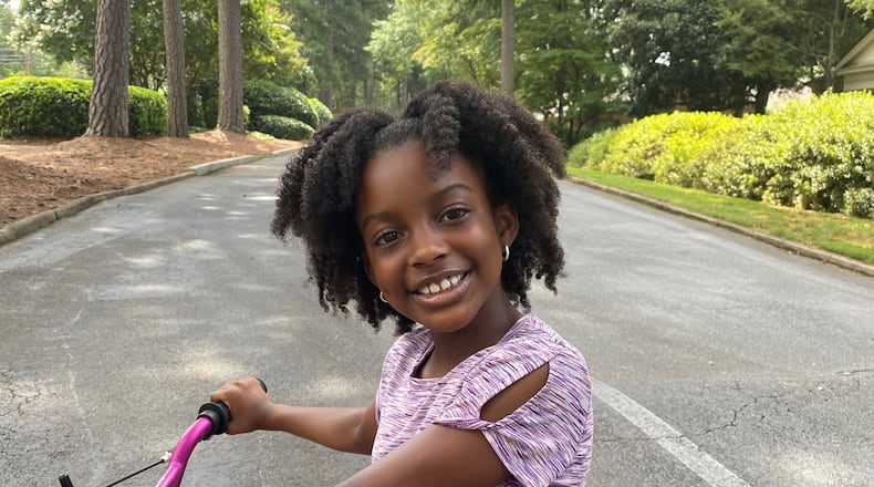 Sabrina Johnson, 8, prefers outdoor activities to watching television. Courtesy of Thembi Johnson