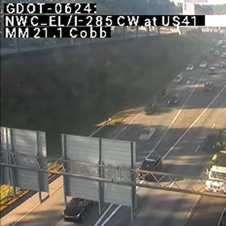 A crash closed the I-285 ramp to I-75 early Tuesday, Nov. 4, 2025. (Georgia Department of Transportation)