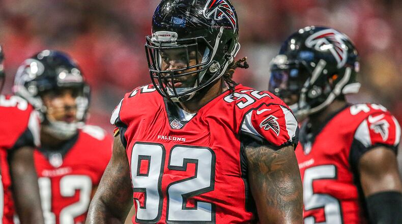 Atlanta Falcons nose tackle Dontari Poe (92) is a free agent.