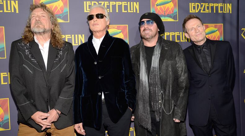 The members of Led Zeppelin, from left to right: Robert Plant, Jimmy Page, John Bonham and John Paul Jones.