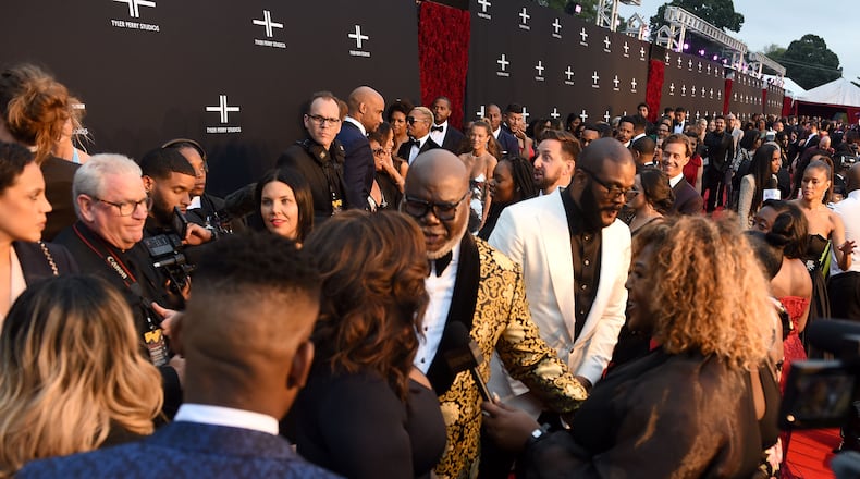 October 5, 2019 Atlanta -  Major celebrities, including Oprah Winfrey, T.D. Jakes, Dallas Austin, Kelly Rowland, and Tyler Perry himsefl, were in town for the opening of Tyler Perry Studios Saturday, October 5, 2019 in Atlanta. Perry acquired the property of Fort McPherson to build a movie studio on 330 acres of land. (Ryon Horne / Ryon.Horne@ajc.com)
