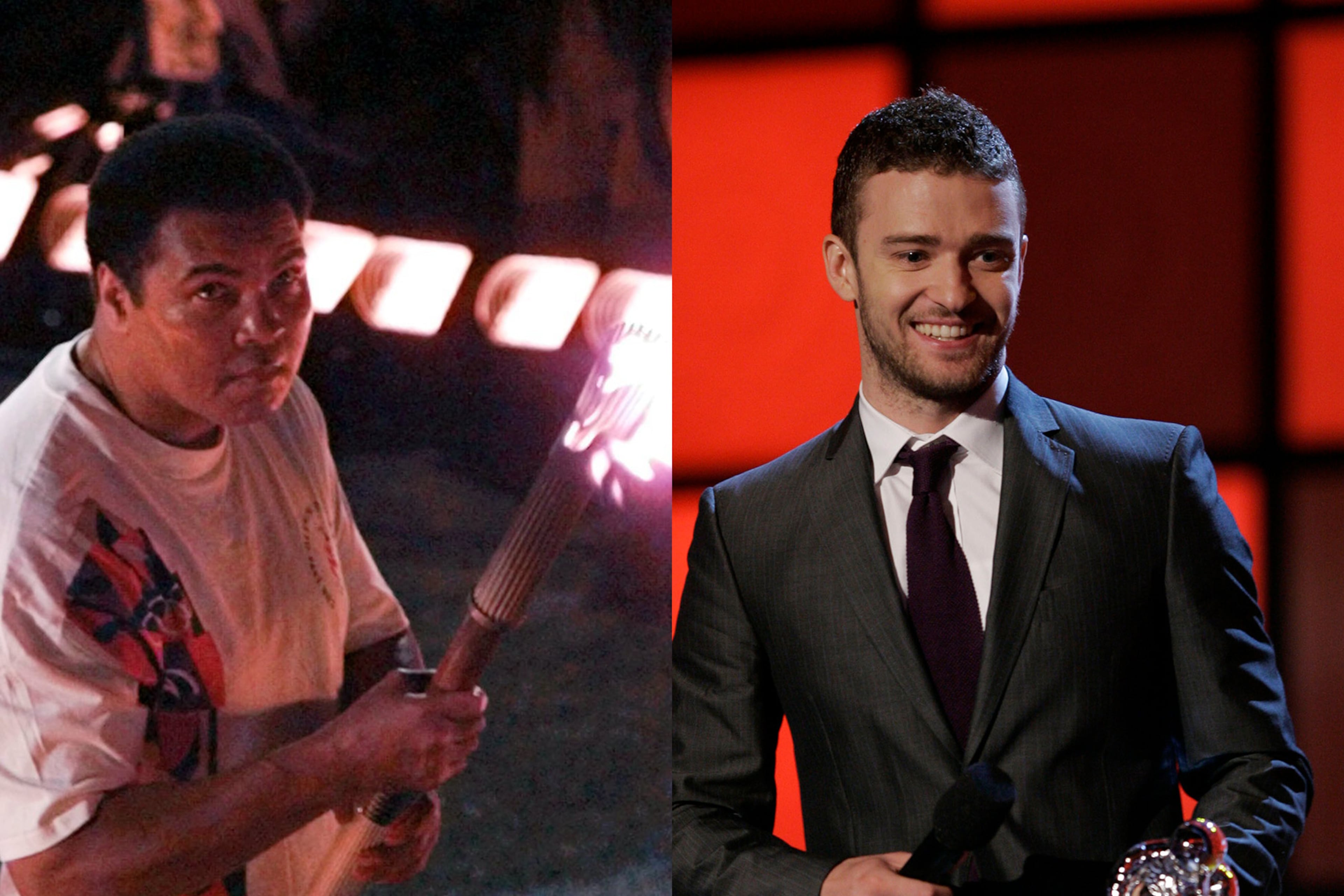 "The Bert Show" had callers convince celebrities to call in to win $10,000 — $5,000 for them and $5,000 for the celebrity's charity. Justin Timberlake ultimately defeated Muhammad Ali for the prize. (AP FILE)
