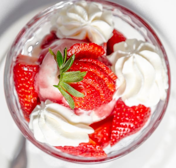 Petite Violette's Mother's Day menu includes strawberries a la Romanoff. (Courtesy of Petite Violette)