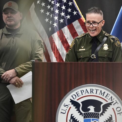 U.S. Border Patrol Cmdr. Gregory Bovino speaks during a news conference Tuesday, Jan. 20, 2026, in Minneapolis. (AP Photo/Angelina Katsanis)
